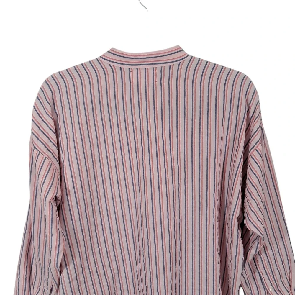 Xirena Shirt Womens‎ XS Pink Striped Long Sleeve Button Up Lightweight Oversized